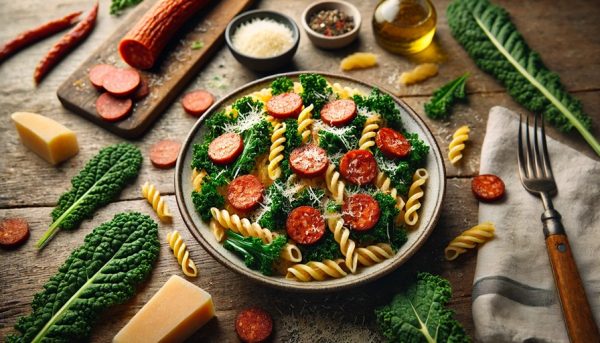 Pasta mit Chorizosoße und Grünkohl: Ein herzhafter Genuss