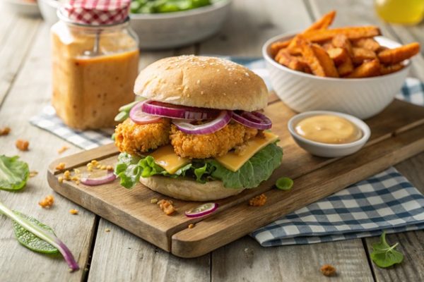 Chicken-Nugget-Burger – der schnelle Familienburger für Montagabend