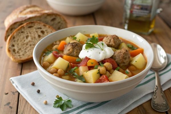 Kartoffel-Gemüsesuppe mit Kichererbsen – Deftiger Seelenwärmer für den Samstag