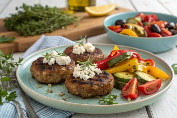 Überbackene Hacksteaks mit Fetakruste – Herzhaft, würzig und in nur 25 Minuten auf dem Tisch