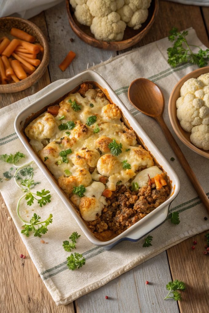 Blumenkohl-Hack-Auflauf mit Feta