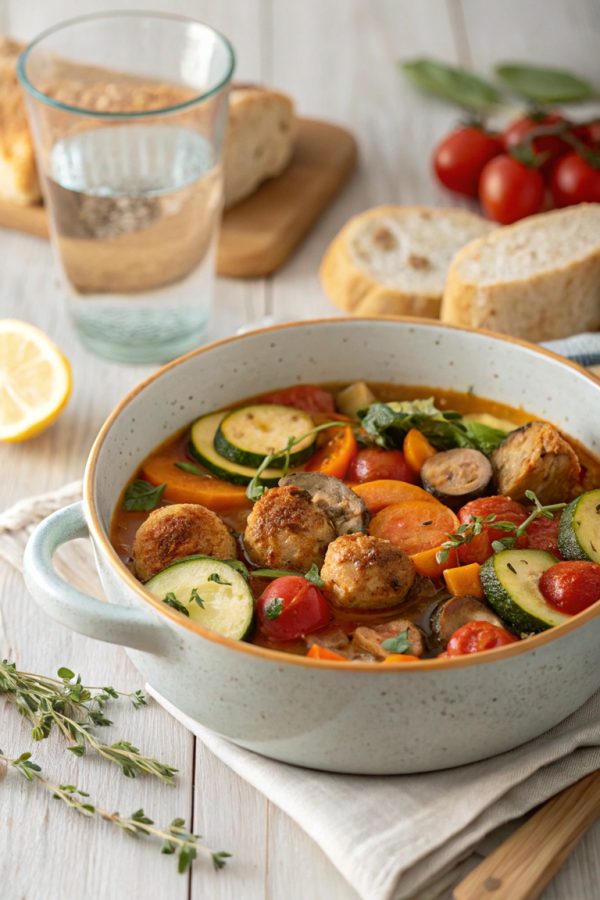 Herzhaft, bunt & einfach gut: Champignons-Gemüse-Eintopf mit Zucchini und Tomaten