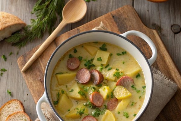 Herzhafte Kartoffelsuppe mit Würstchen – der Klassiker, der die Seele wärmt