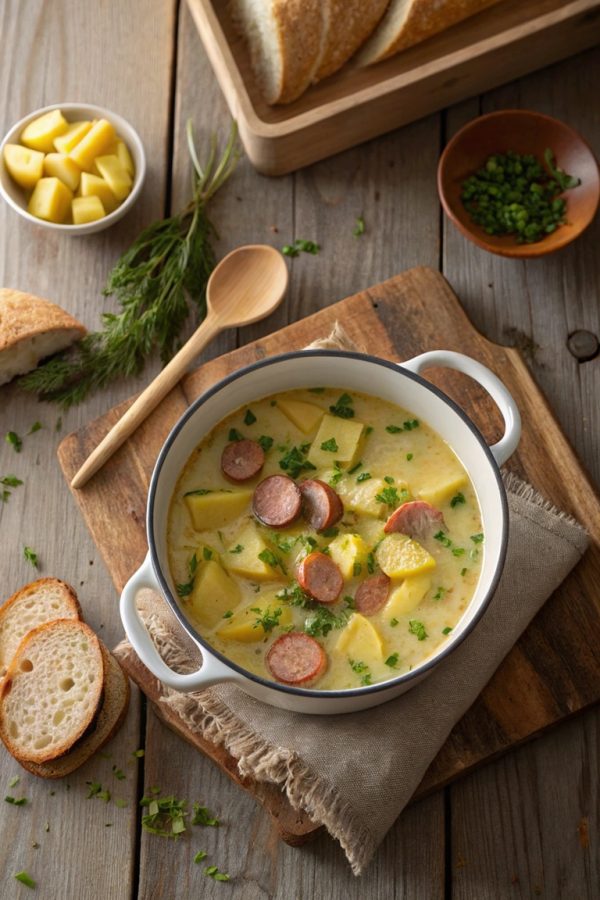 Herzhafte Kartoffelsuppe mit Würstchen – der Klassiker, der die Seele wärmt