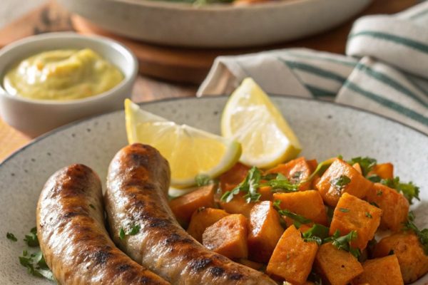 Würstchen mit Süßkartoffeln – einfach, schnell & lecker!