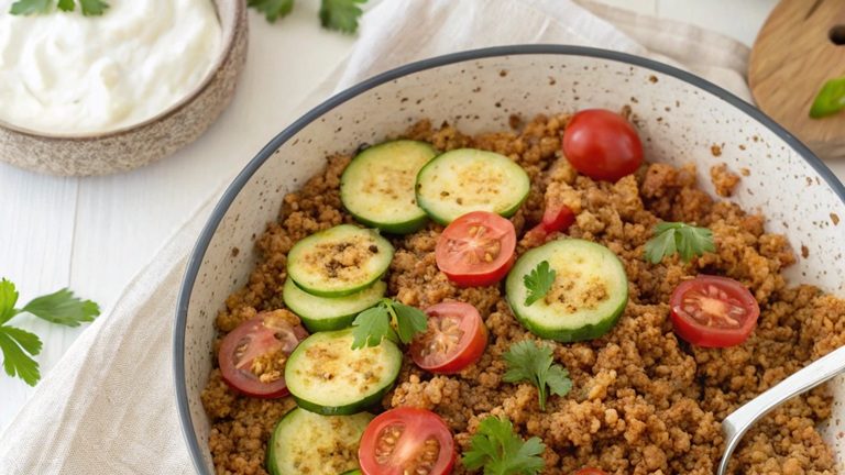 Bulgur-Hack-Pfanne mit Sommergemüse