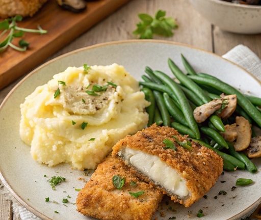 Panierte Seelachsfilets in Schinken-Panade – knusprig, raffiniert und schnell gemacht