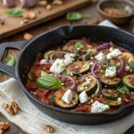 Pilz-Zucchini-Pfanne mit Feta und Walnüssen