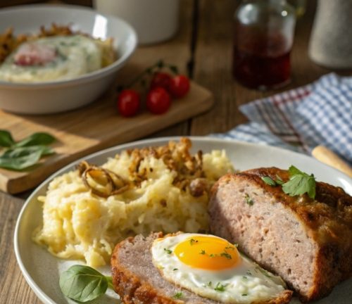Fleischkäse mit Spiegelei