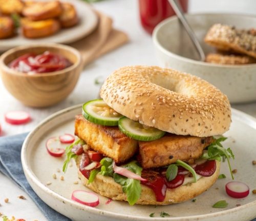 Tofu-Bagel-Burger