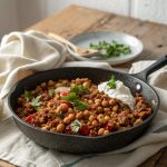 Hack-Kichererbsen-Pfanne mit Curry – würzig, cremig & perfekt für die Familienküche