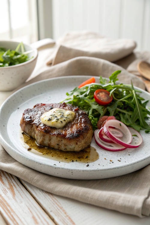 Steaks mit Tomaten-Salat und Balsamico-Vinaigrette – leicht, aromatisch & perfekt für warme Tage