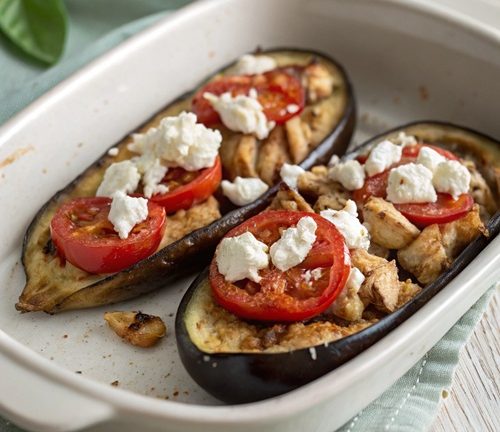 Auberginen mit Huhn und Feta – mediterranes Ofengericht voller Aroma
