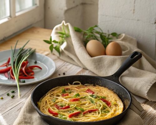 Spaghetti-Omelett – das perfekte Resteverwertungs-Rezept mit Nudeln