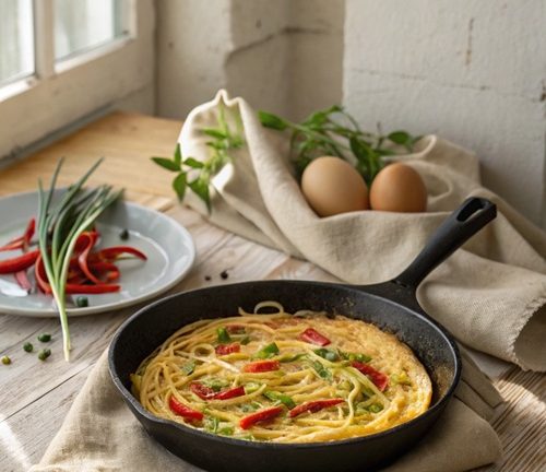 Spaghetti-Omelett – das perfekte Resteverwertungs-Rezept mit Nudeln