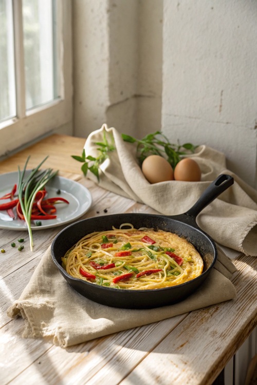 Spaghetti-Omelett – das perfekte Resteverwertungs-Rezept mit Nudeln