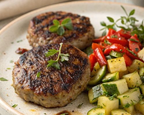 Mettsteaks mit Zucchini und Gnocchi – mediterraner Genuss mit Oliven