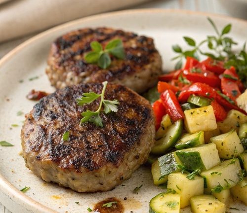 Mettsteaks mit Zucchini und Gnocchi – mediterraner Genuss mit Oliven