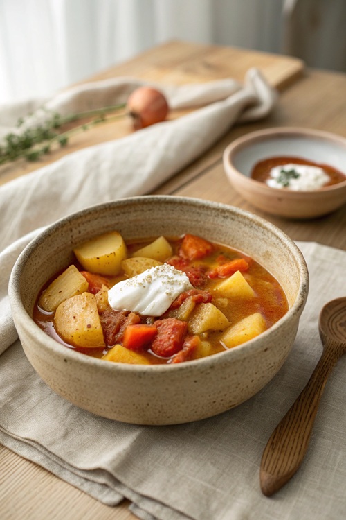 Kartoffel-Gulasch mit Schmand – herzhaft, cremig & in 25 Minuten fertig