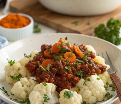 Blumenkohl mit Bolognese
