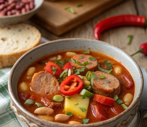 Feuriger Bohnentopf mit Wurst – herzhaftes Wohlfühlessen für kalte Tage