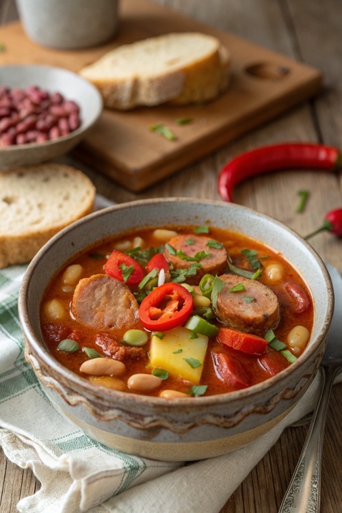 Feuriger Bohnentopf mit Wurst – herzhaftes Wohlfühlessen für kalte Tage