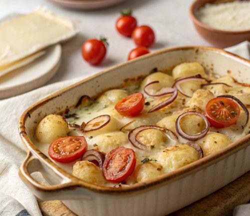 Gnocchi-Auflauf mit Tomaten & Mozzarella – vegetarisches Ofengericht für entspannte Donnerstage