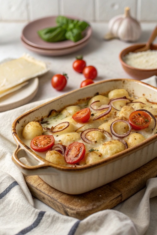 Gnocchi-Auflauf mit Tomaten & Mozzarella – vegetarisches Ofengericht für entspannte Donnerstage