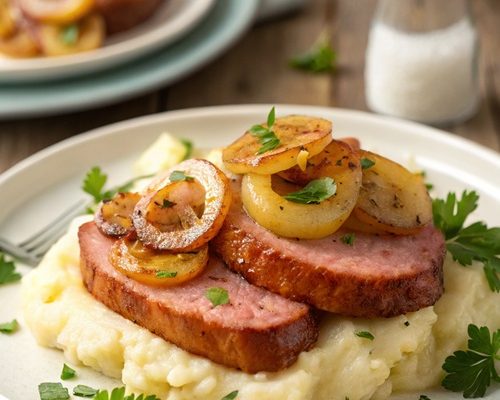 Leberkäse mit Röstzwiebeln und Ananas – fruchtig-herzhafter Klassiker für gemütliche Dienstage