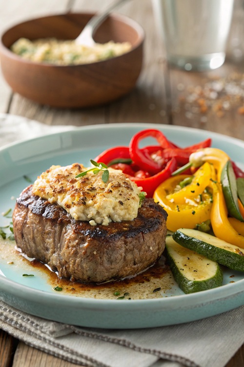 Überbackene Hacksteaks unter pikanter Kruste – schnelles Ofengericht mit Wow-Effekt