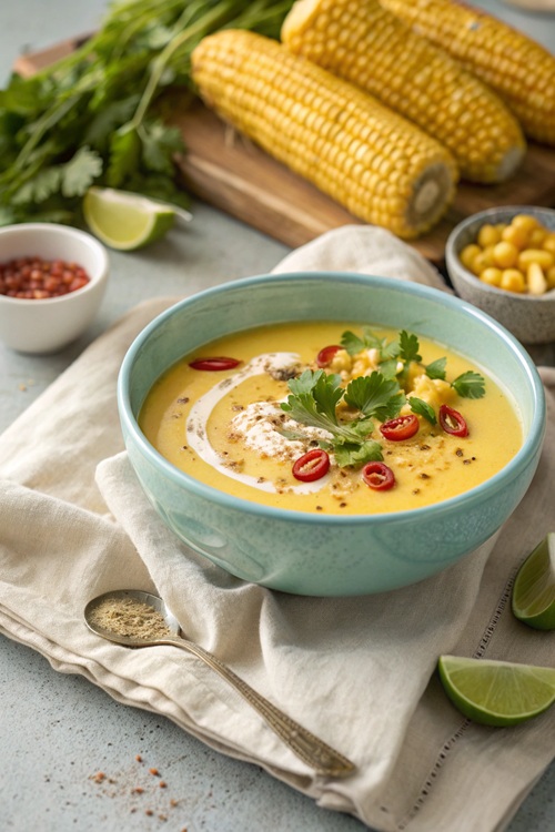 Cremige Mais-Kokos-Suppe