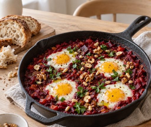 Rote-Bete-Shakshuka – einfaches vegetarisches Rezept