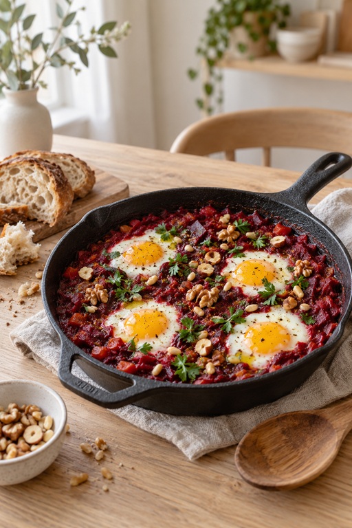 Rote-Bete-Shakshuka – würzig, bunt & perfekt für Brunch oder Abendessen