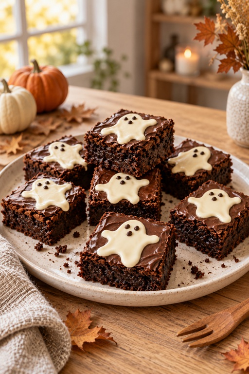 Geisterbrownies zu Halloween – saftig, schokoladig & schaurig schön